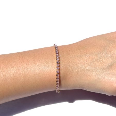 Bracelet à diamant rose