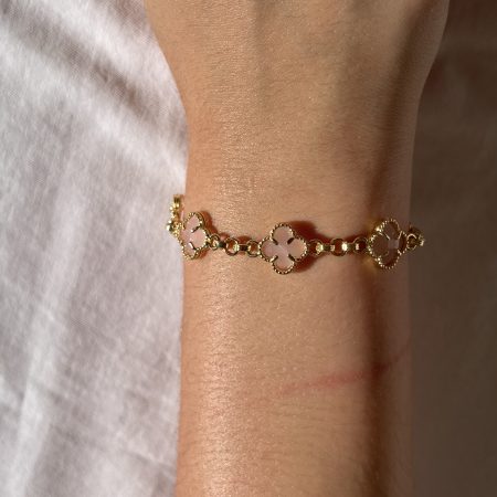 Bracelet à trèfle rose